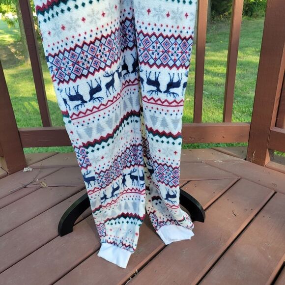 Secret Treasure  Fleece Long Sleeve Zip Sweater Full length Pajamas sz Large - Picture 6 of 11